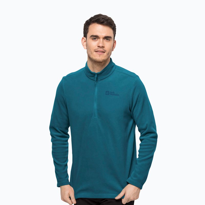 Jack Wolfskin bluză bărbătească Fleece Sweatshirt Taunus HZ albastru 1709522_4133_002