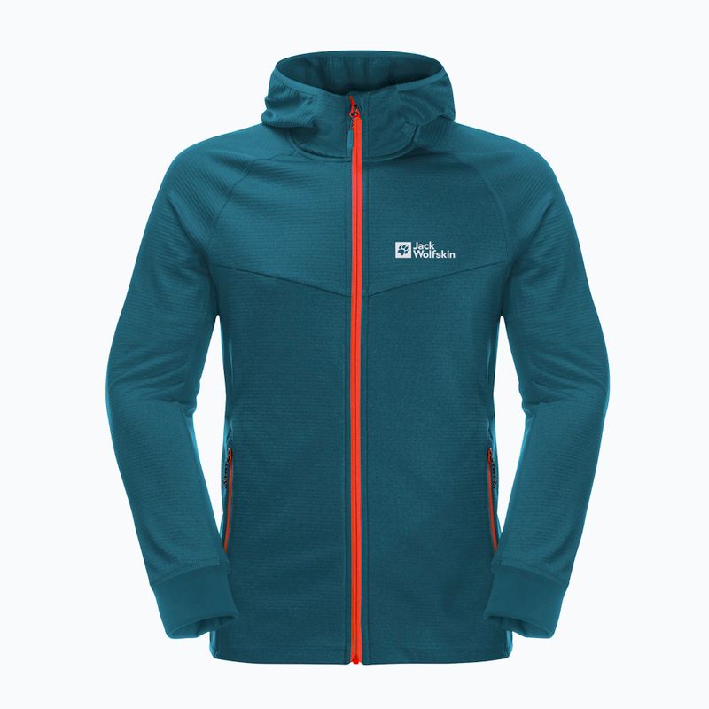 Bărbați Jack Wolfskin Hydro Grid Hydro Grid Hooded FZ fleece sweatshirt albastru 1710002 6