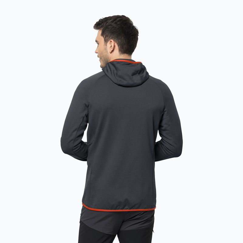 Tricou bărbătesc Jack Wolfskin Hydro Grid cu glugă FZ fleece gri 1710002 2