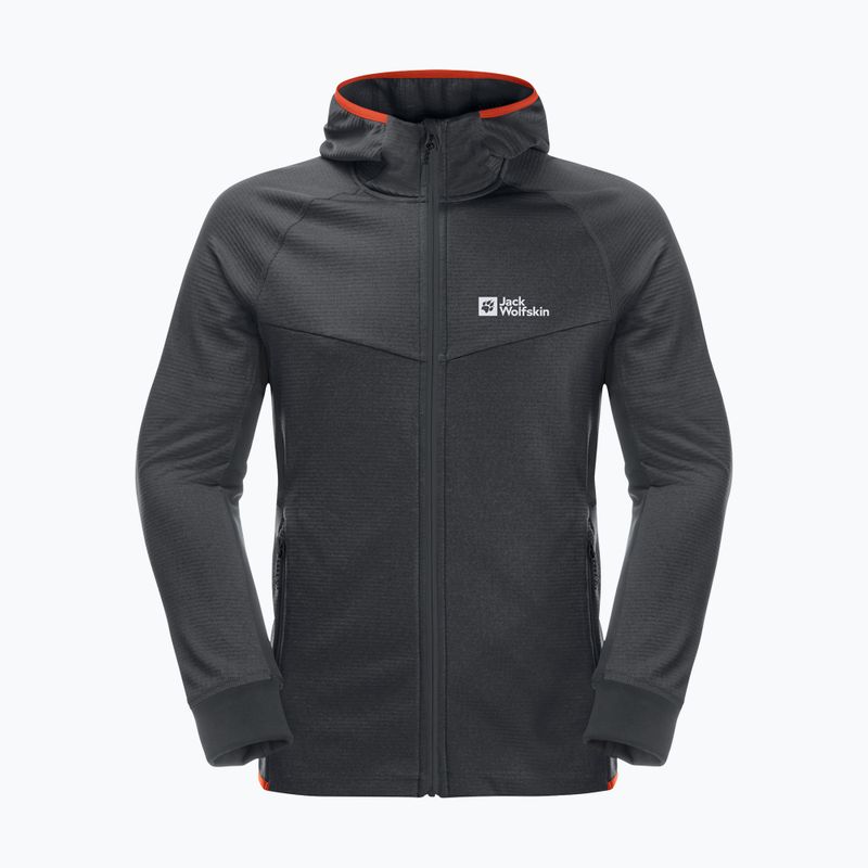 Tricou bărbătesc Jack Wolfskin Hydro Grid cu glugă FZ fleece gri 1710002 6