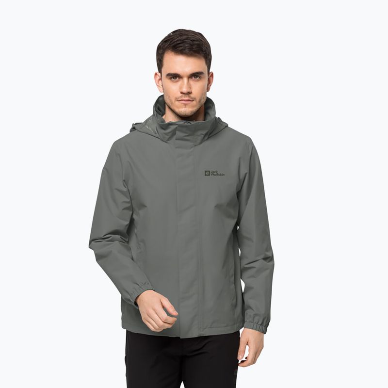 Jack Wolfskin jachetă de ploaie Stormy Point 2L pentru bărbați, verde 1111142