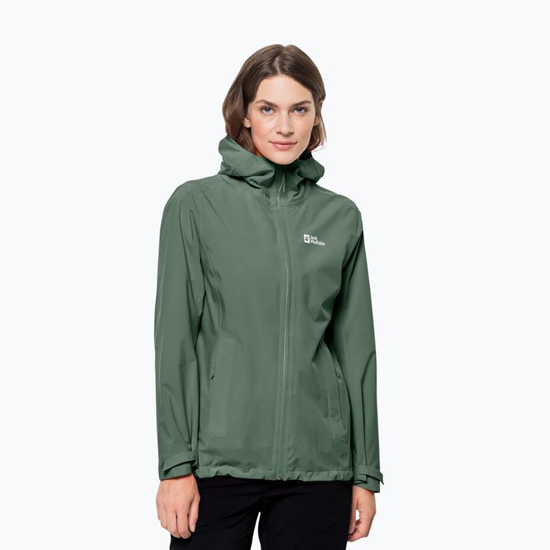 Jachetă de ploaie Jack Wolfskin Pack & Go Shell pentru femei, verde 1111514_4151_005