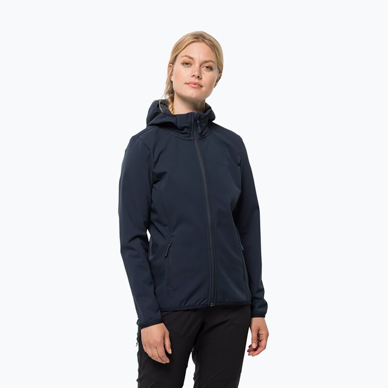 Jachetă softshell pentru femei Jack Wolfskin Bornberg Hoody albastru marin 1307691