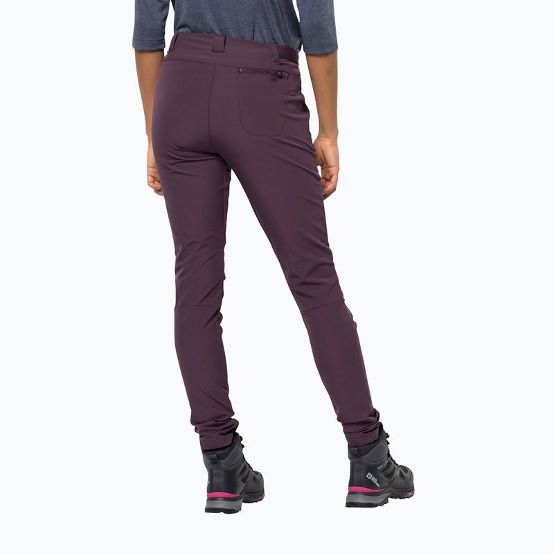 Jack Wolfskin pantaloni de damă din softshell Geigelstein Slim burgundy 1507741 2