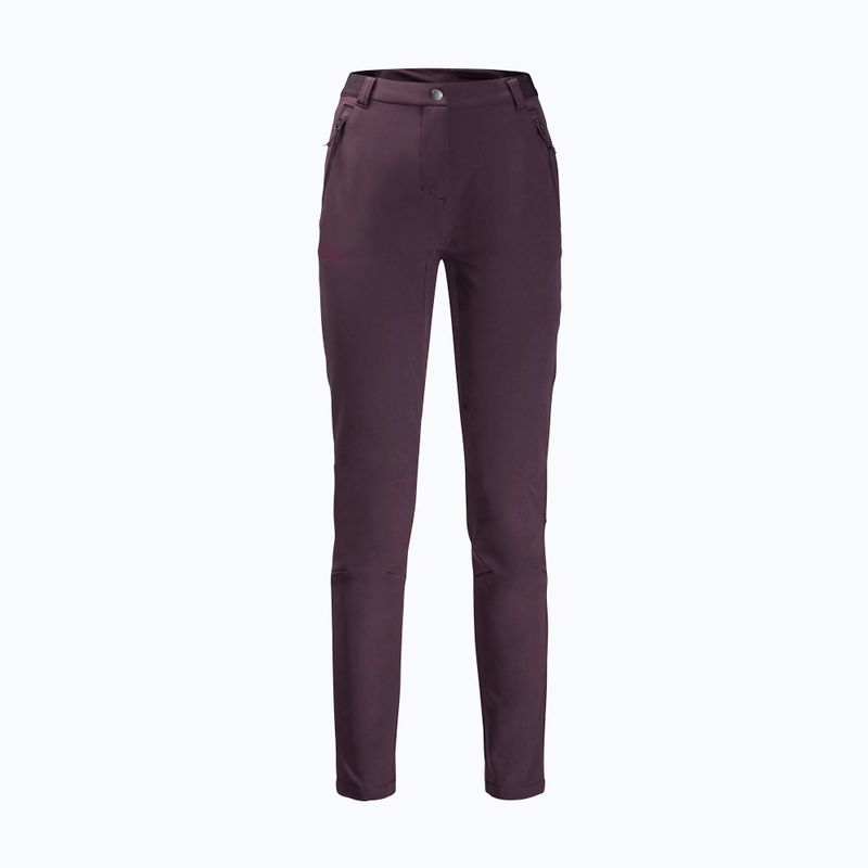 Jack Wolfskin pantaloni de damă din softshell Geigelstein Slim burgundy 1507741 5