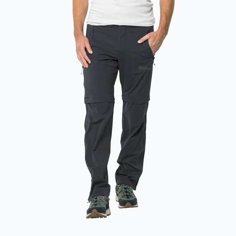 Pantaloni bărbătești Jack Wolfskin Glastal Zip Away gri 1508301