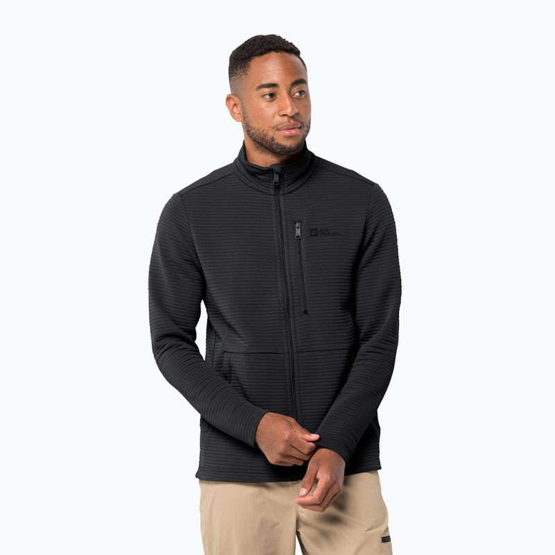 Bluză de trekking pentru bărbați Jack Wolfskin Modesto neagră 1706483