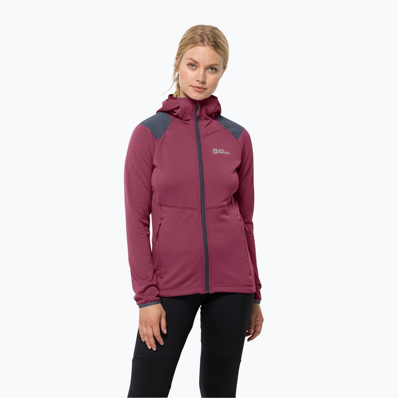 Bluză de antrenament pentru femei Jack Wolfskin Kolbenberg Hooded FZ portocalie 1711071