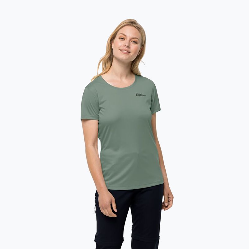 Tricou de trekking pentru femei Jack Wolfskin Tech verde 1807122