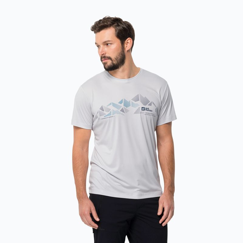 Tricou de trekking pentru bărbați Jack Wolfskin Peak Graphic alb 1807183
