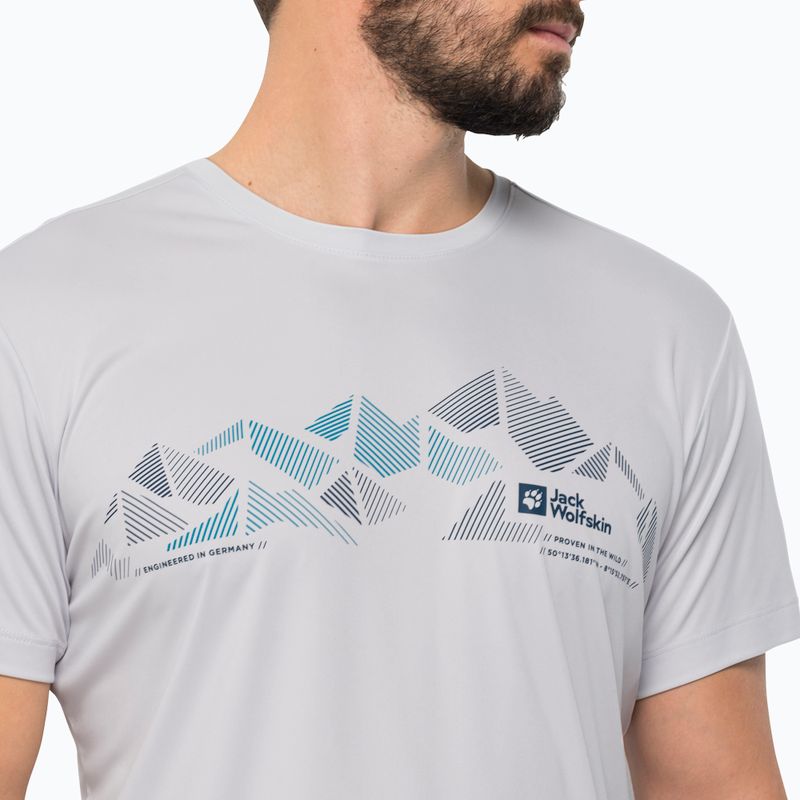 Tricou de trekking pentru bărbați Jack Wolfskin Peak Graphic alb 1807183 3
