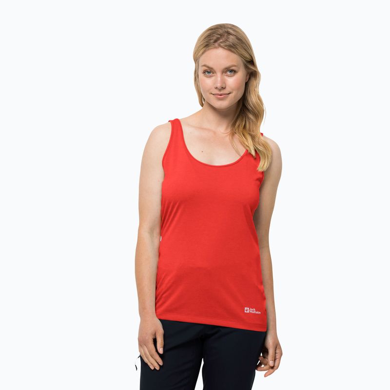 Tricou de trekking pentru femei Jack Wolfskin Pack & Go Tank portocaliu 1807283