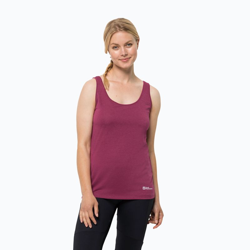 Tricou de trekking pentru femei Jack Wolfskin Pack & Go Tank roșu 1807283