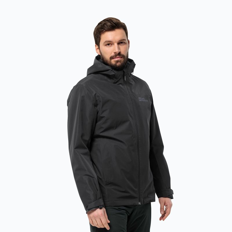 Jachetă 3w1 pentru bărbați  Jack Wolfskin Taubenberg 3In1 black 6001