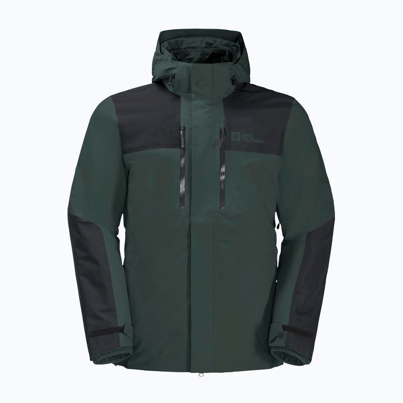 Jack Wolfskin jachetă de ploaie Jasper 3in1 pentru bărbați, negru măsliniu 8