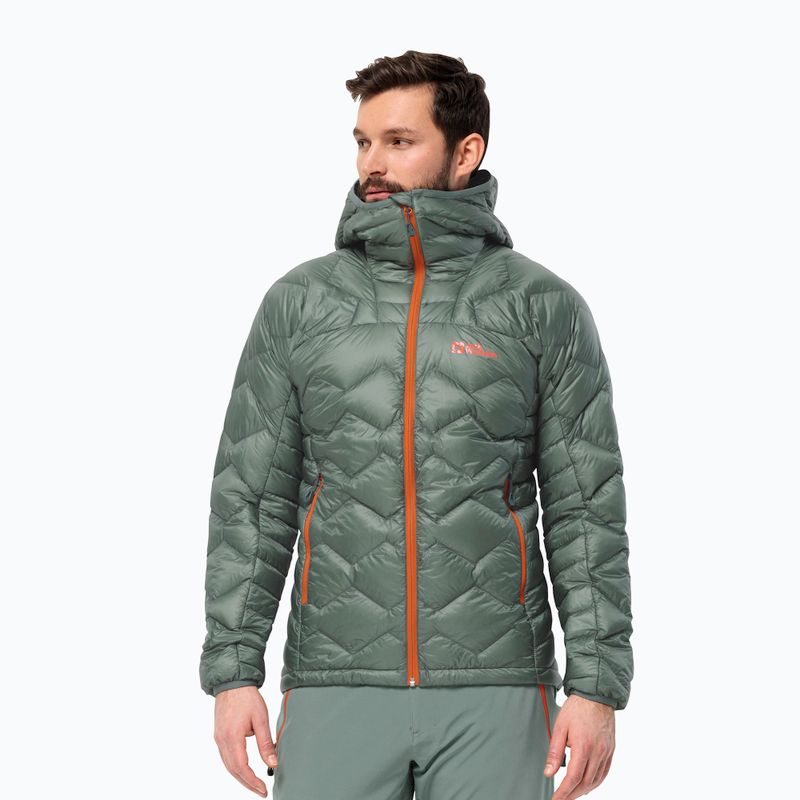 Jack Wolfskin Alpspitze Alpspitze Down Hoody haina de schi pentru bărbați verde acoperire