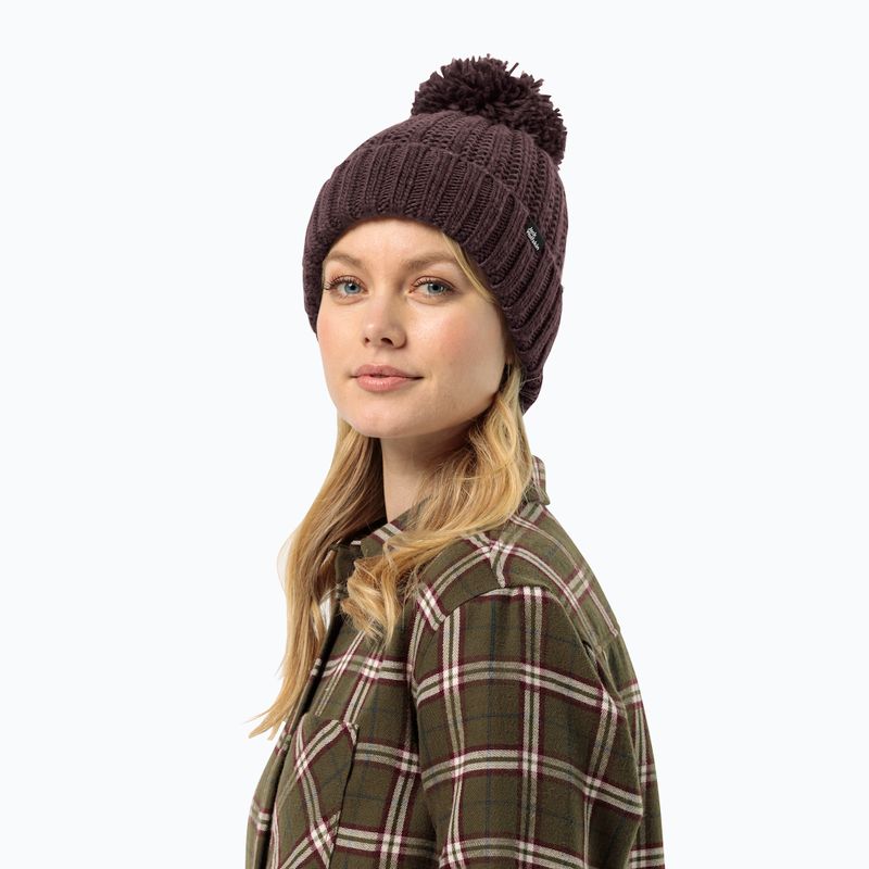 Căciulă de iarnă pentru femei Jack Wolfskin Highloft Knit Beanie boysenberry 7