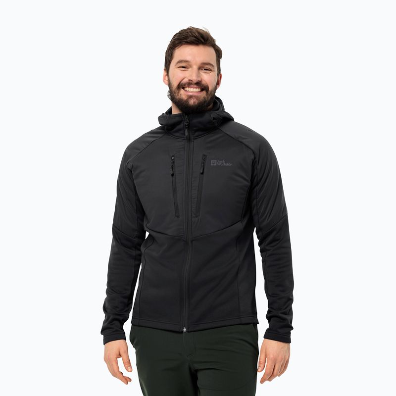 Jack Wolfskin jachetă de puf pentru bărbați Alpgrat Pro Ins Fz negru