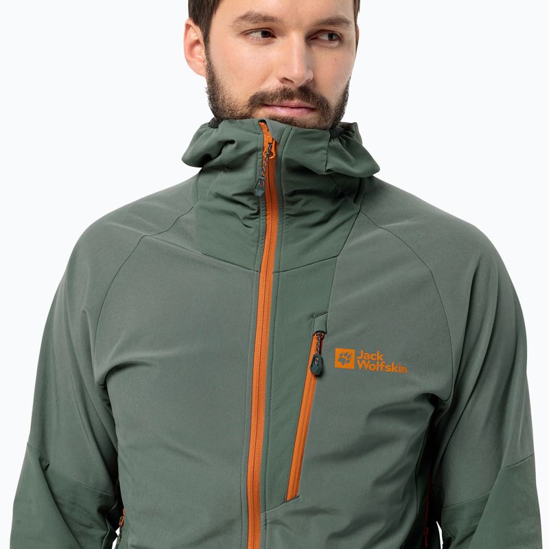 Jack Wolfskin jachetă de bărbați Alpspitze Hoody pentru bărbați Alpspitze Hoody verde gard viu 3