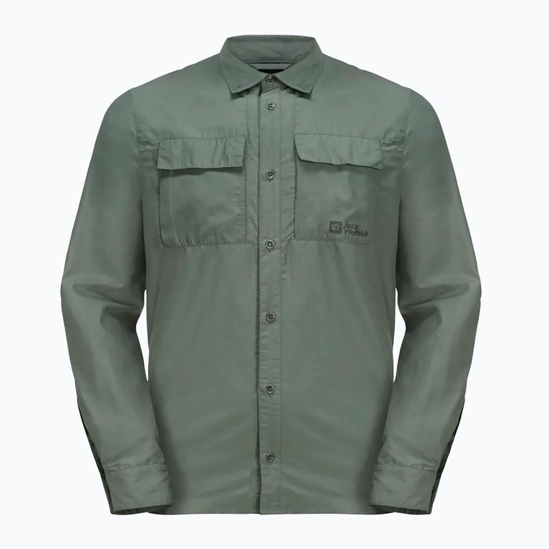 Tricou de trekking pentru bărbați Jack Wolfskin Barrier L/S hedge green 5