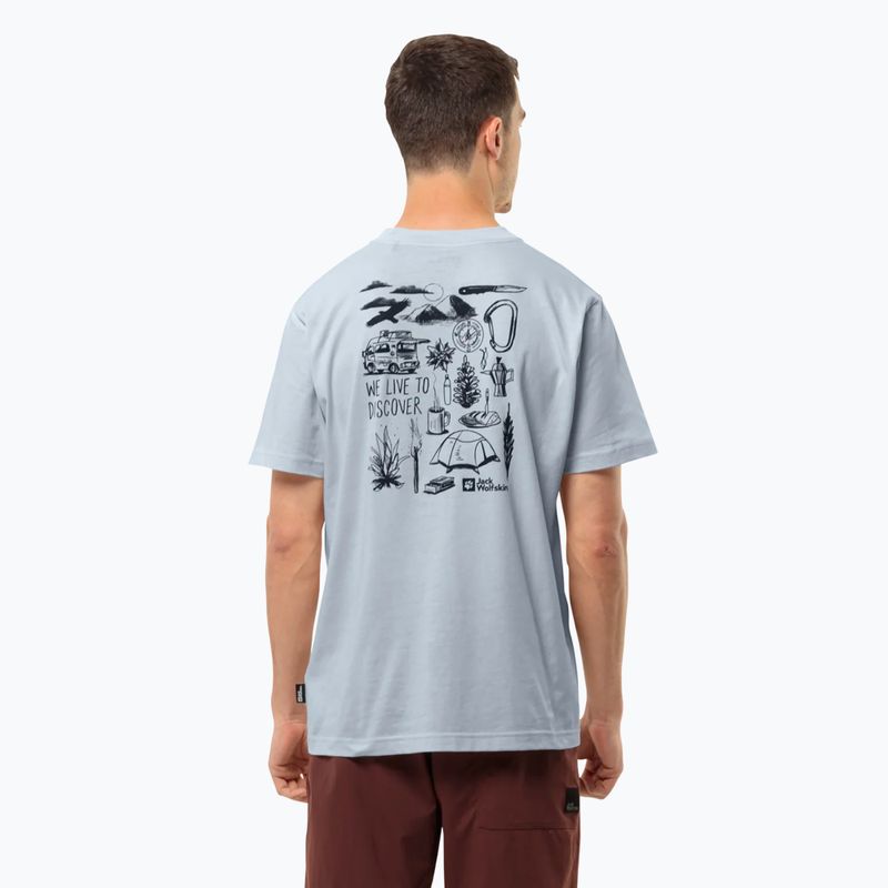 Tricou pentru bărbați Jack Wolfskin Discover soft blue 2