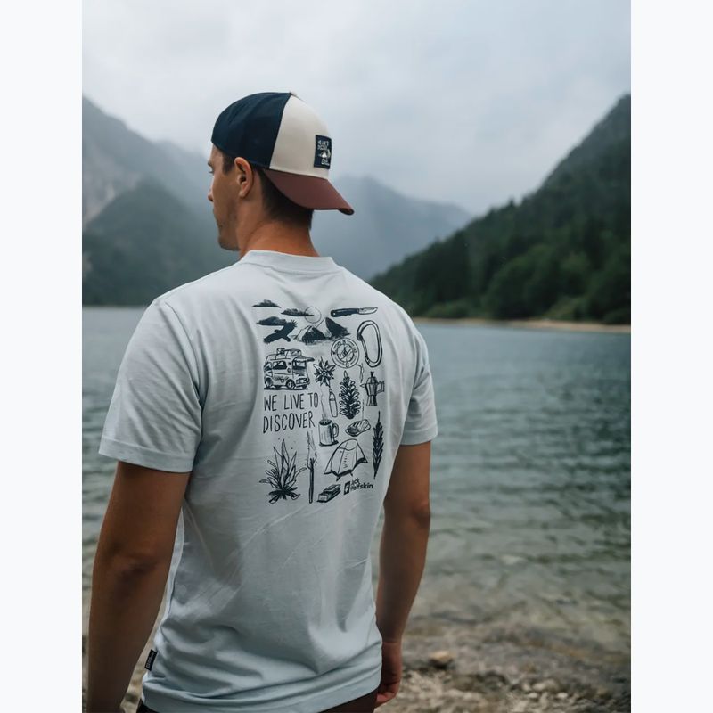 Tricou pentru bărbați Jack Wolfskin Discover soft blue
