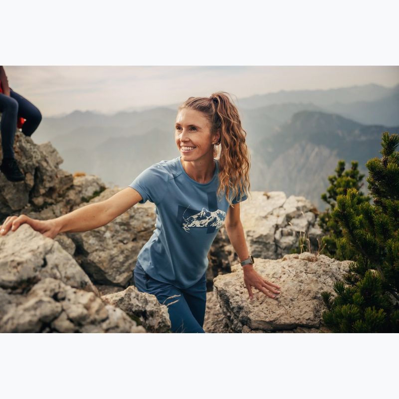 Tricou de trekking pentru femei Jack Wolfskin Vonnan S/S Graphic elemental blue 5