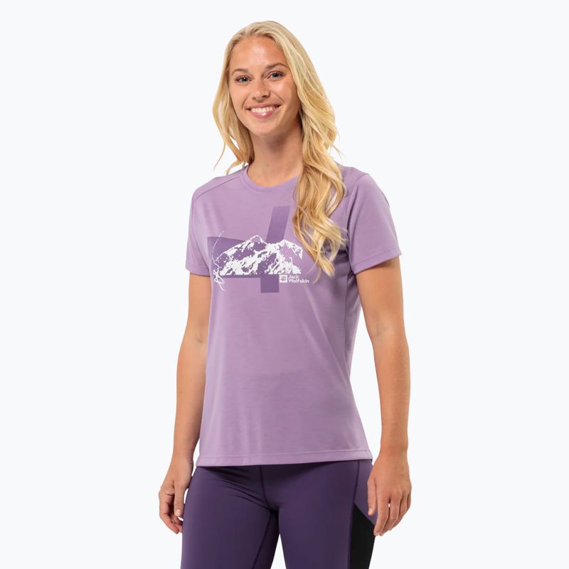 Tricou de trekking pentru femei Jack Wolfskin Vonnan S/S Graphic velvet