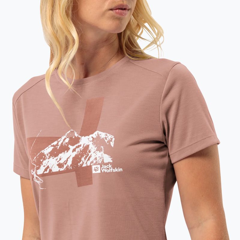 Tricou de trekking pentru femei Jack Wolfskin Vonnan S/S Graphic rose dawn