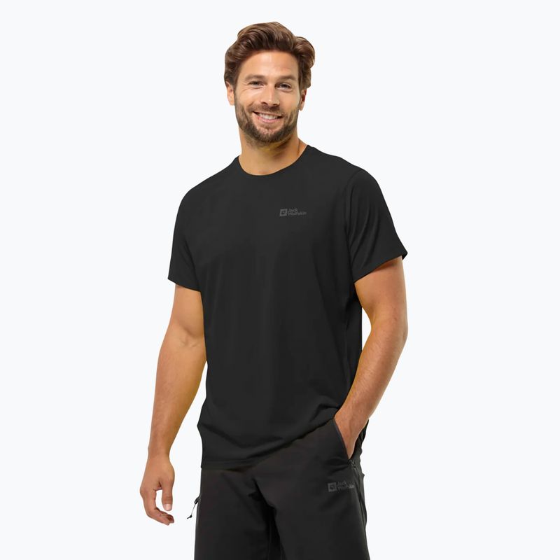 Tricou de trekking pentru bărbați Jack Wolfskin Prelight Trail black