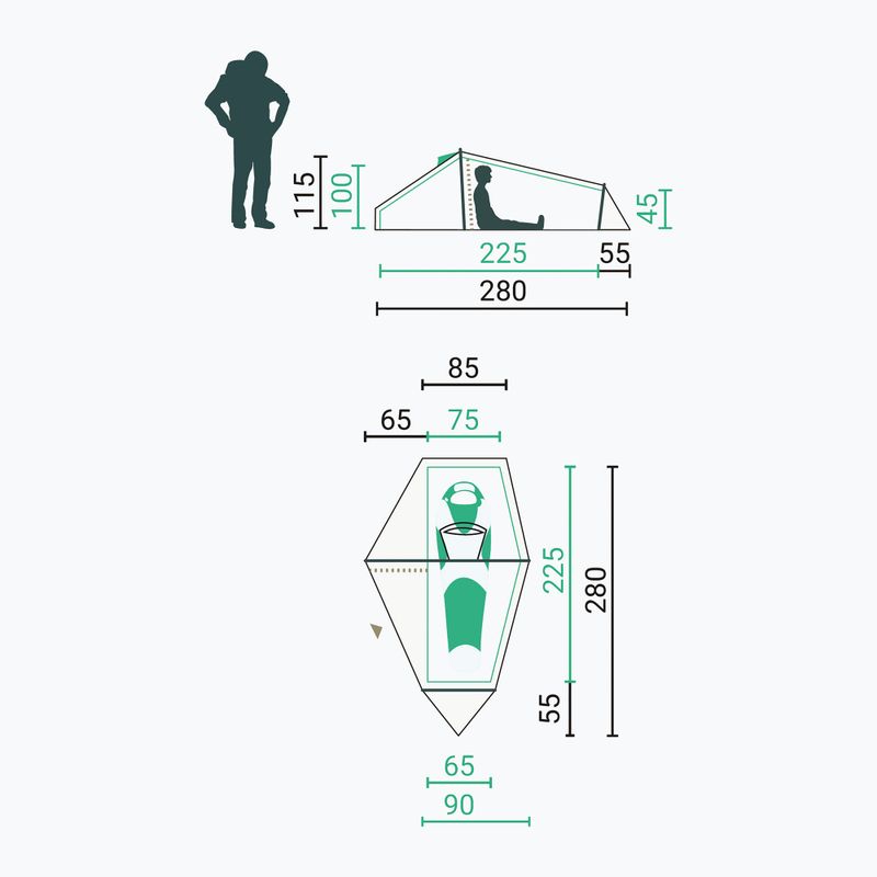 Cort de trekking 1-persoană Jack Wolfskin North Timer island moss 2
