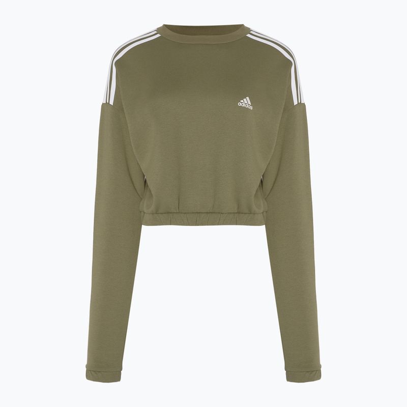 Hanorac pentru femei adidas Hyperglam Crop Crew focus olive