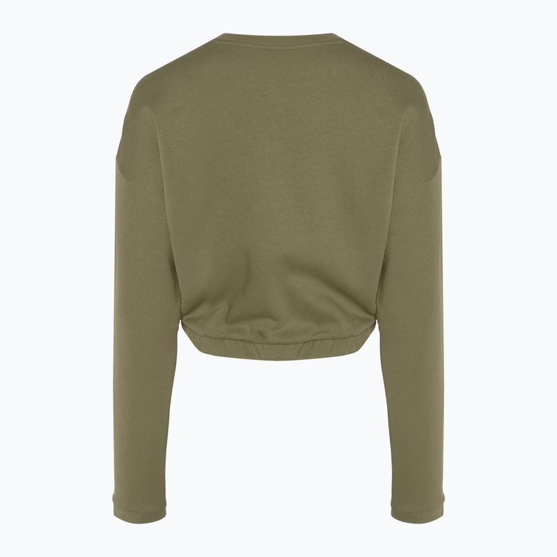 Hanorac pentru femei adidas Hyperglam Crop Crew focus olive 2