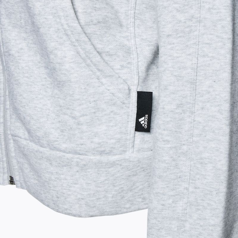 Hanorac pentru femei adidas  Studio Lounge Fleece Full Zip light grey 3