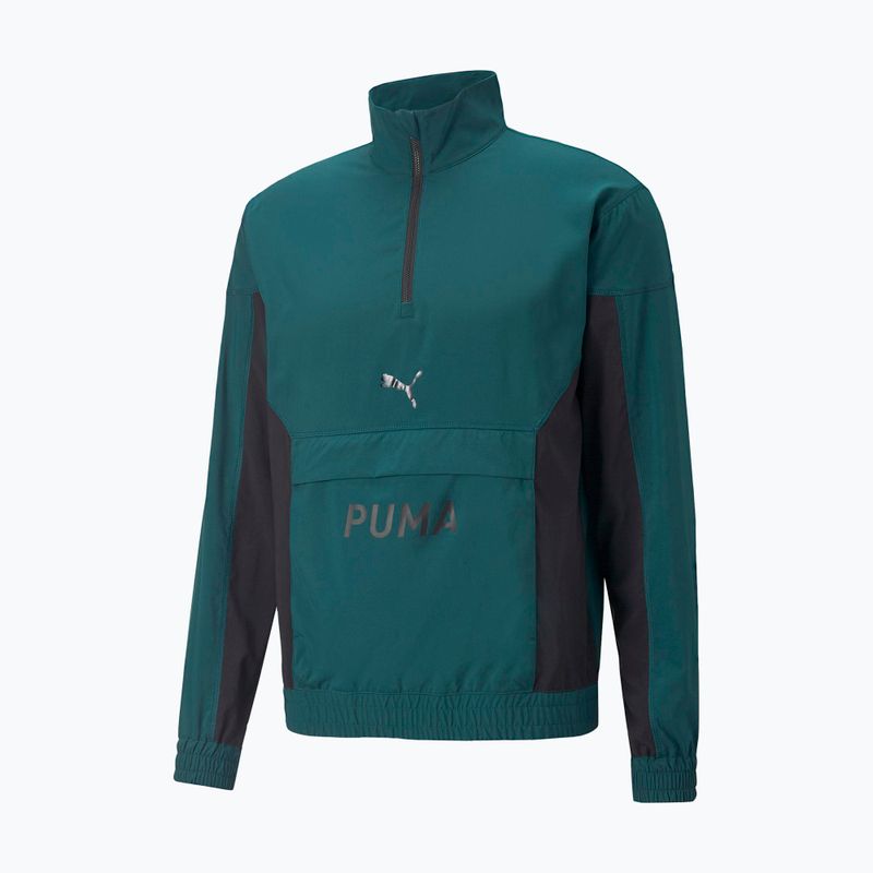 Geacă de trekking pentru bărbați PUMA FIT Woven 1/2 ZIP verde 522129 24