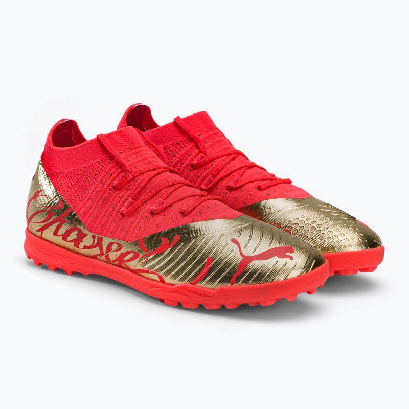 Ghete de fotbal pentru copii PUMA Future Z 3.4 Neymar Jr. TT portocaliu și auriu 107108 01 4