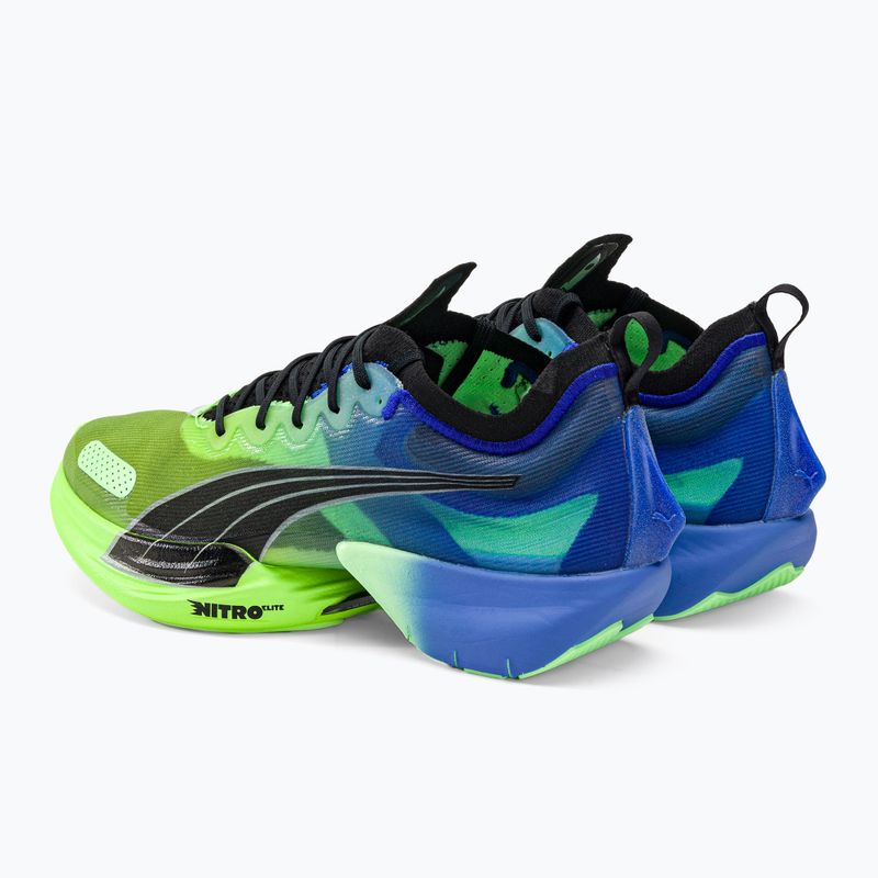 Pantofi de alergare pentru bărbați PUMA Fast-R NITRO Elite Carbon royal sapphire/fizzy lime 3