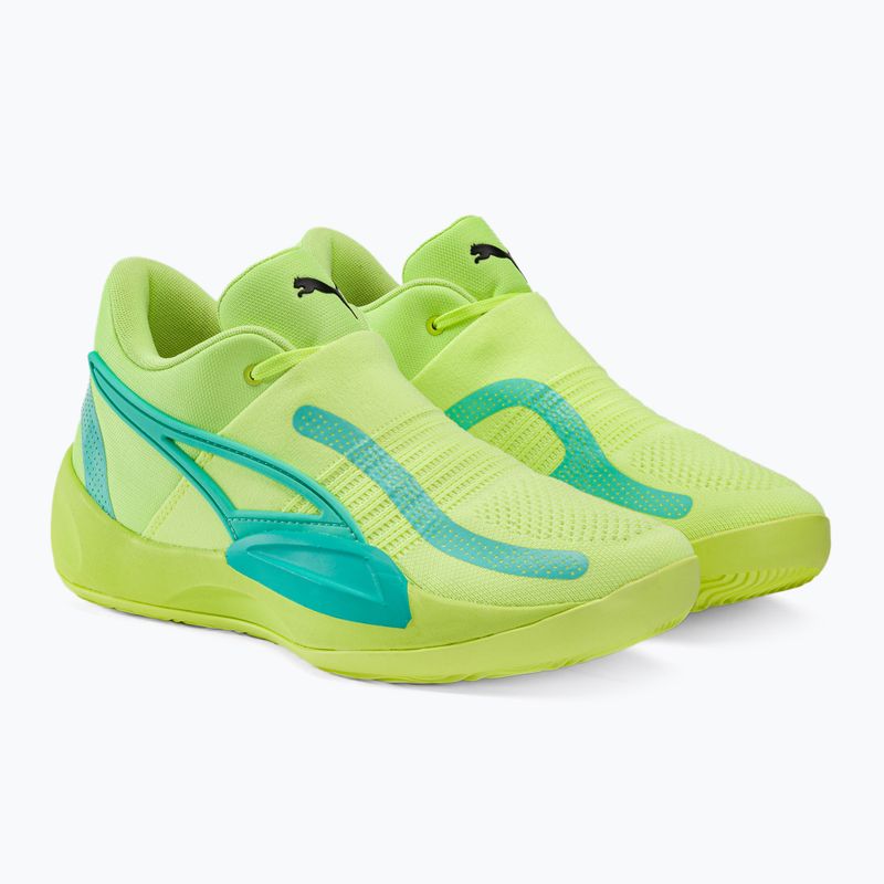 Pantofi de baschet pentru bărbați PUMA Rise Nitro fast yellow/electric peppermint 4