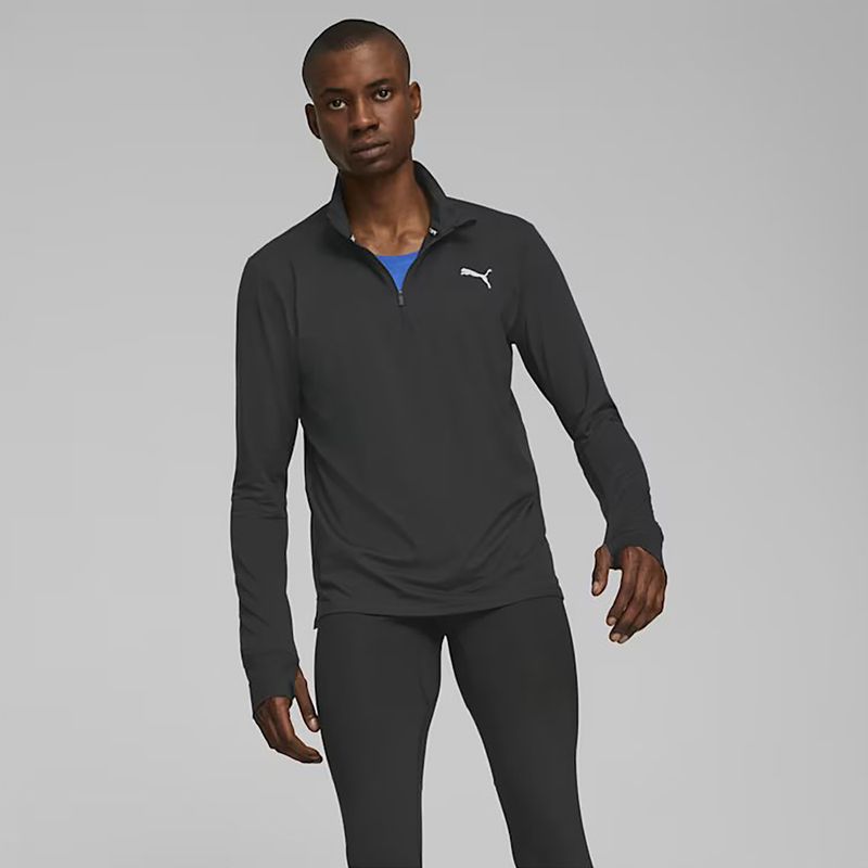 Bluză de alergat pentru bărbați PUMA Run Favorite 1/4 Zip black
