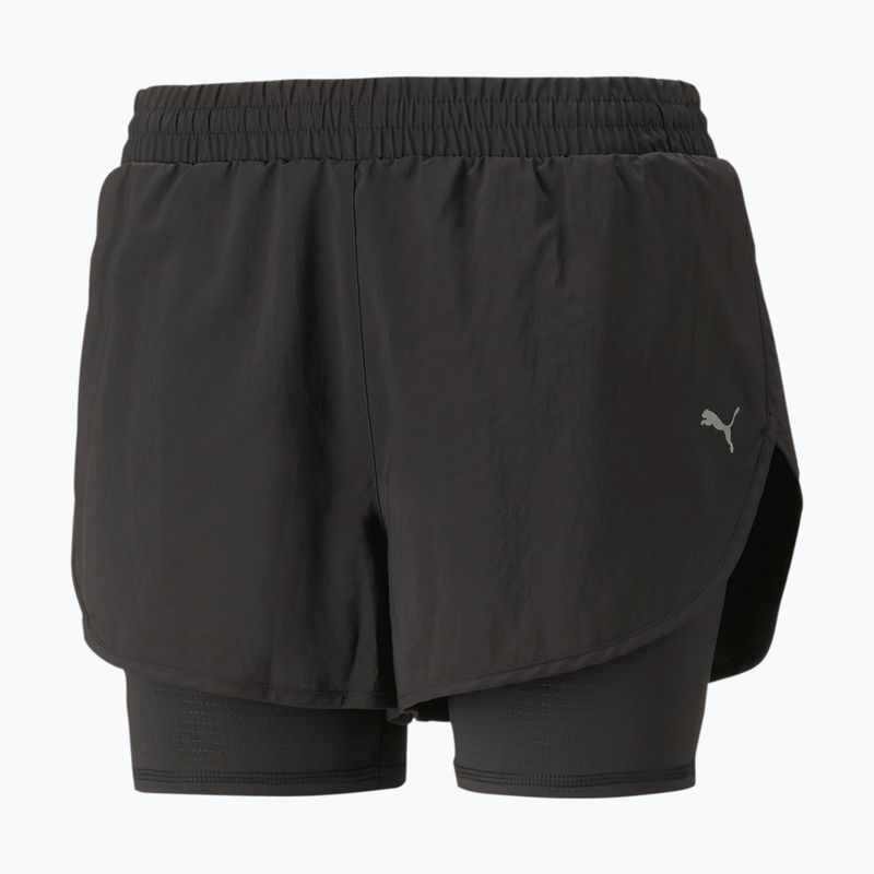 Pantaloni scurți de alergare pentru femei PUMA Run Favorite Woven 2In1 3" negru 523181 01
