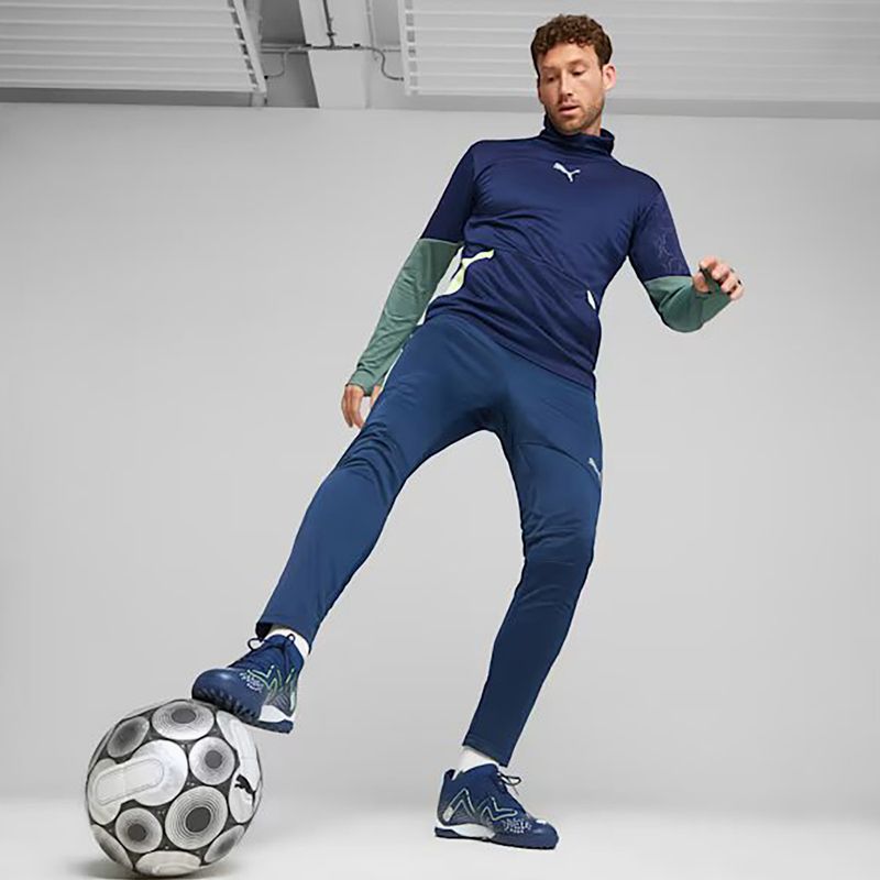 PUMA Future Match TT ghete de fotbal pentru bărbați albastru persan/alb/puma alb/verde ultra 3