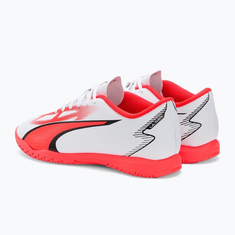 PUMA Ultra Play IT Jr ghete de fotbal pentru copii puma alb/puma negru/fire orchid 3