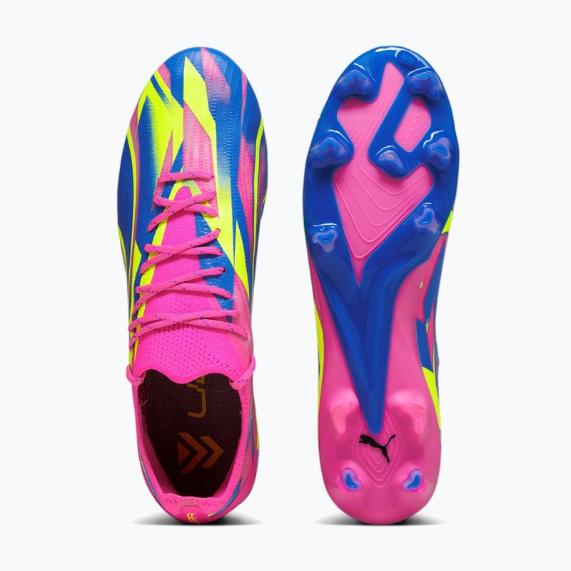 Cizme de fotbal pentru bărbați PUMA Ultra Ultimate Energy FG/AG roz luminos/albastru ultra/galben alertă 15