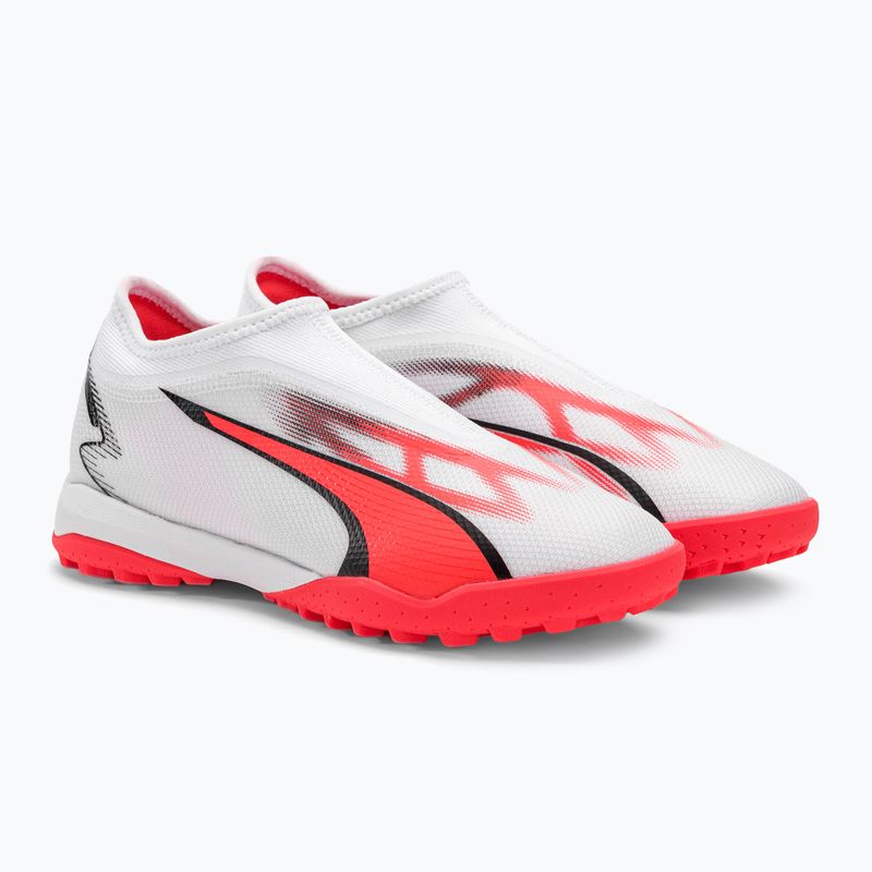 PUMA Ultra Match Ll TT + Mid Jr ghete de fotbal pentru copii puma alb/puma negru/fire orchid 4