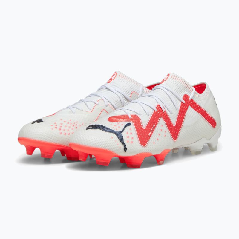 Cizme de fotbal pentru bărbați PUMA Future Ultimate Low FG/AG puma alb/puma negru/fire orchid 12