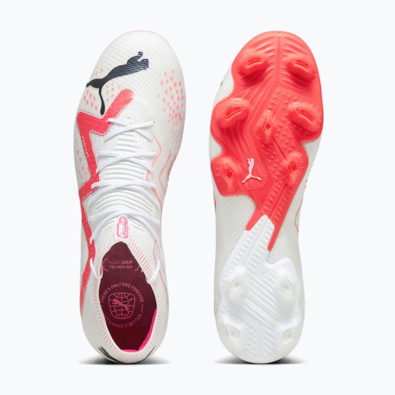 Cizme de fotbal pentru bărbați PUMA Future Ultimate Low FG/AG puma alb/puma negru/fire orchid 14