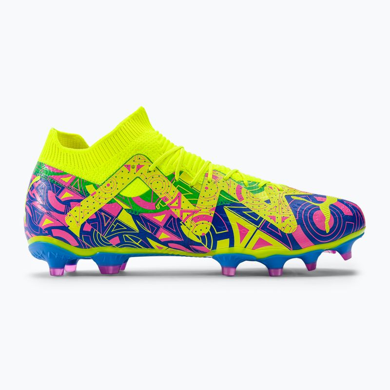 PUMA Future Match Energy FG/AG ghete de fotbal pentru bărbați ultra albastru/alerta galbenă/roz luminos 2