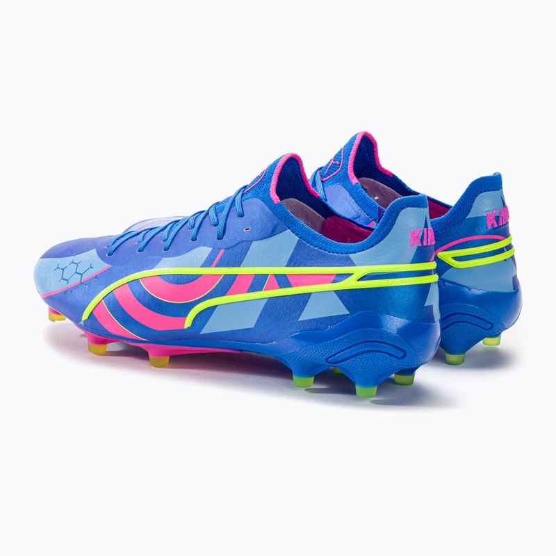 PUMA King Ultimate Energy FG/AG ghete de fotbal pentru bărbați ultra blue/luminous pink/luminous blue 3