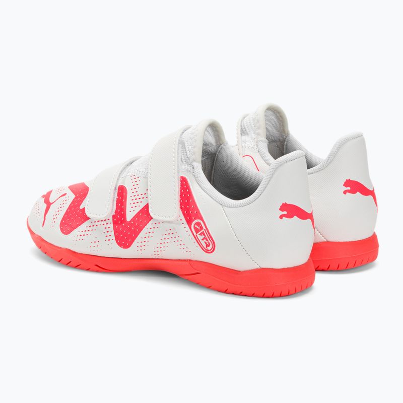 PUMA Future Play IT V Jr ghete de fotbal pentru copii puma white/fire orchid 3