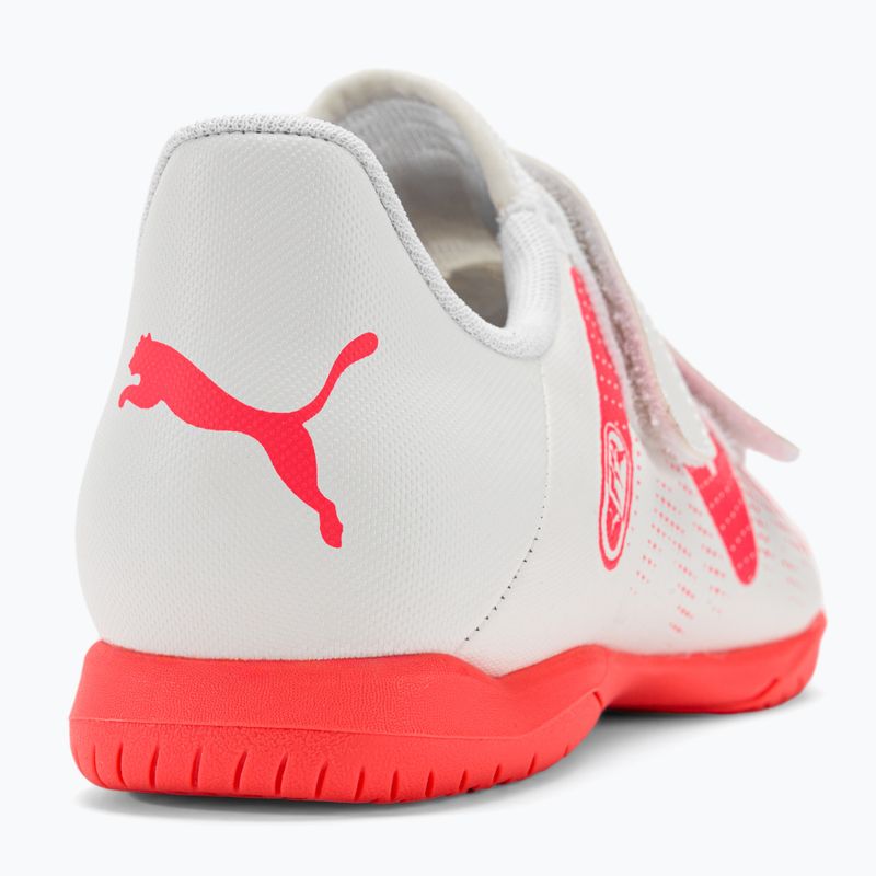 PUMA Future Play IT V Jr ghete de fotbal pentru copii puma white/fire orchid 9